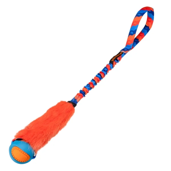 Tug orange avec fourrure et balle