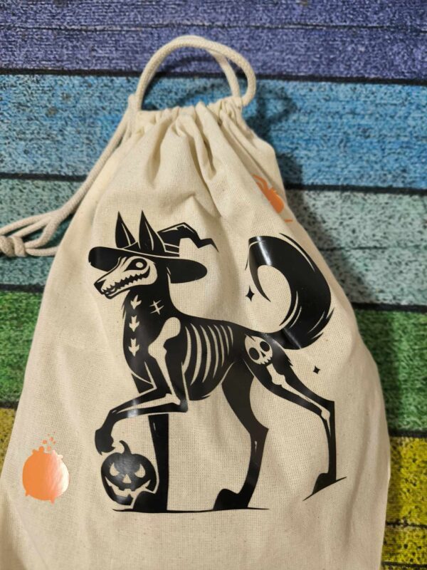 Pochette d'halloween chien squelette